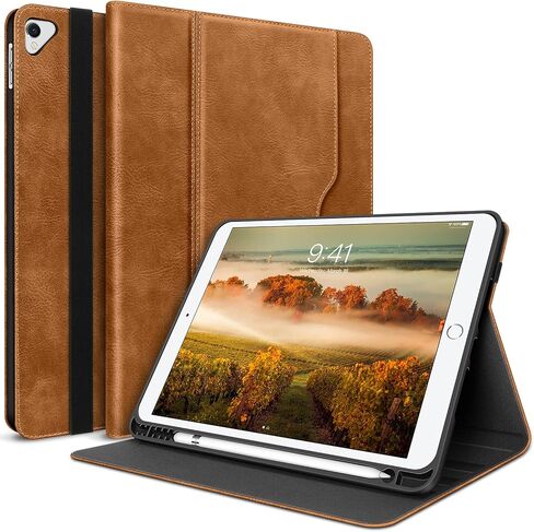iPad 9th Generation Case 2021, iPad 8th/7th Generation Case 2020/2019 with Pencil Holder Also Fit iPad Air 3th Gen 2019/iPad Pro 10.5 inch 2017 PU Leather Shockproof Cover with Pocket Strap in Kuwait