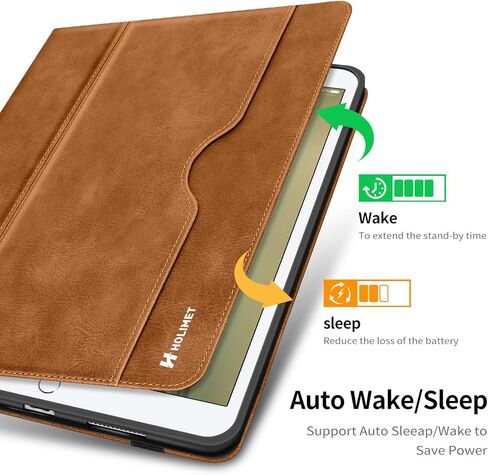 iPad 9th Generation Case 2021, iPad 8th/7th Generation Case 2020/2019 with Pencil Holder Also Fit iPad Air 3th Gen 2019/iPad Pro 10.5 inch 2017 PU Leather Shockproof Cover with Pocket Strap in Kuwait