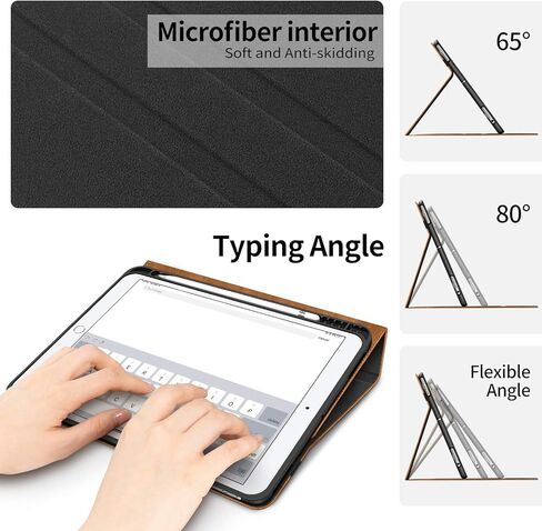 iPad 9th Generation Case 2021, iPad 8th/7th Generation Case 2020/2019 with Pencil Holder Also Fit iPad Air 3th Gen 2019/iPad Pro 10.5 inch 2017 PU Leather Shockproof Cover with Pocket Strap in Kuwait
