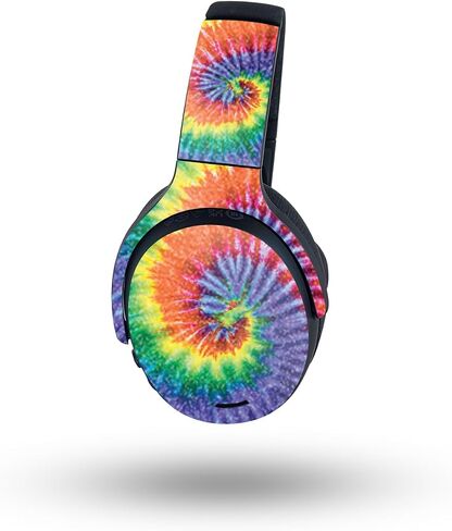 MightySkins Glossy Glitter Skin Compatible with Skullcandy Crusher ANC 2 - Tie Dye Spiral | Protective, Durable High-Gloss Glitter Finish | Easy to Apply in Saudi Arabia
