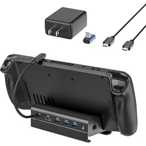 قاعدة شحن لسطح البخار، قاعدة سطح بخار 6 في 1 مع شاحن 45 واط، HDMI 2.0 4K عند 60 هرتز، جيجابت ايثرنت 1000 ميجابت في الثانية، 3 USB-A 3.0 ومنفذ USB-C PD متوافقة مع ستيم ديك in Kuwait