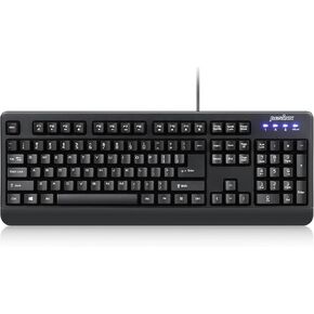 Perixx PERIBOARD-327 Wired Backlit Washable USB Keyboard, Certified IP 65 Level, Full Size Layout, White