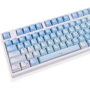 104 Keys Sunset Gradient Backlit Keycaps Thick PBT OEM Profile for Cherry MX Switches of Mechanical Keyboard 104 87 61(Blue)