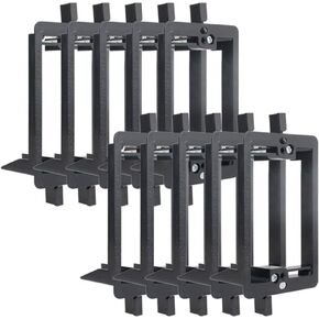 Wi4You Single Gang Low Voltage Mounting Bracket 10 Pack Wall Plate Mounting Bracket for RCA, Networking, HDMI, Coaxial Cables & Telephone Speaker Wires (1 Gang)