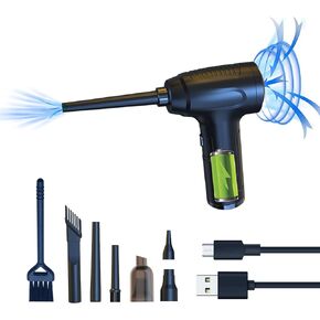 منفضة هواء مضغوط، مكنسة صغيرة 2 في 1، منظف لوحة المفاتيح، 50،00 لفة في الدقيقة 6000 مللي أمبير في الساعة، رذاذ هواء معلب، علبة كهربائية محمولة، مجموعة تنظيف الكمبيوتر المنفاخ اللاسلكي FLUKIN in Kuwait