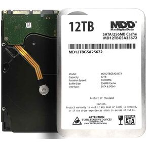 MDD 12TB 7200RPM SATA 6Gb/s 256MB Cache 3.5inch Internal Desktop Hard Drive, MD12TBGSA25672, Mechanical Hard Disk (Renewed) in Saudi Arabia