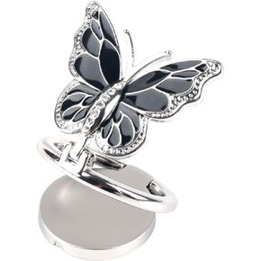Omorro Phone Ring Holder Finger Kickstand, Bling Metal Cute Butterfly Cell Phone Ring Stand Grip Turns 360° Rotation Adjustable Sparkle Phone Grip Compatible with iPhone, Samsung, All Smartphone