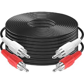 RCA Cables, 2RCA Male to 2RCA Male Stereo Audio Subwoofer Cable Dual Shielded RCA Cord for Home Theater, HDTV, Amplifier, Hi-Fi Systems, Speakers (6 Feet) in Saudi Arabia