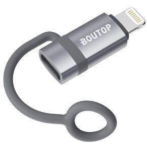 BOUTOP [MFi Certified] 36W USB C to Lightning Adapter 2 Pack | PD Fast Charging Adapter with Anti-loss Silicone Ring; Converts USB-C Cable to Lightning for IPhone IPad MFi Certified 36W in Kuwait