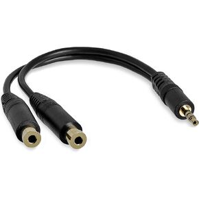 StarTech.com White Slim Mini Jack Headphone Splitter Cable Adapter - 3.5mm Audio Mini Stereo Y Splitter - 3.5mm Male to 2x 3.5mm Female (MUY1MFFADPW),White - Slim
