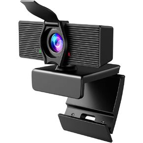 LITEPRO Webcam with Microphone & Privacy Cover, 1080P HD Web Computer Camera, USB Plug and Play Laptop PC Desktop Camera, Works with Zoom, Skype, Teams, Video Conferencing/Recording/Streaming in Kuwait