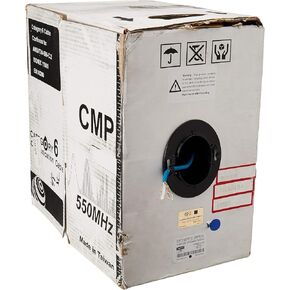 Monoprice Cat6 Plenum Bulk Cable - UL, Solid, 550MHz, UTP, CMP, 10G, 23AWG, 500 Feet, Black