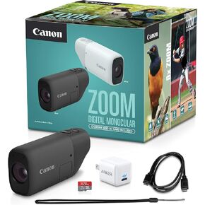 طقم منظار رقمي أحادي التكبير من Canon مع شاحن USB-C، وبطاقة microSD، وتكبير PowerShot، وتكبير بصري 400 مم، وتكبير رقمي 800 مم، ومشاهدة الطيور، والحياة البرية، ومشاهدة الألعاب الرياضية، والسفر، والمشي لمسافات طويلة باللون الأسود in Saudi Arabia