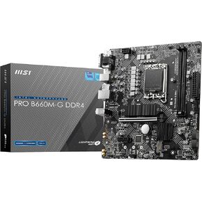 MSI لوحة ام برو B660M-A DDR4، مايكرو ايه تي اكس - تدعم معالجات انتل كور الجيل 12، ال جي ايه 1700 - DDR4 ميموري بوست 4800+Mhz/Oc، منفذ PCIe 4.0 و3.0 X16، فتحتين M.2 الجيل الرابع، شبكة محلية LAN 2.5G in Kuwait