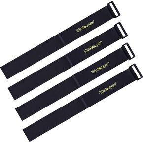 12 Pack 1 x 24 Inches Hook and Loop Reusable Fastening Cable Tie Down Straps by Wisdompro - Reusable, Durable Functional Cinch Strap to Keep Your Home, Office, Workspace from Tangled Messes of Cords