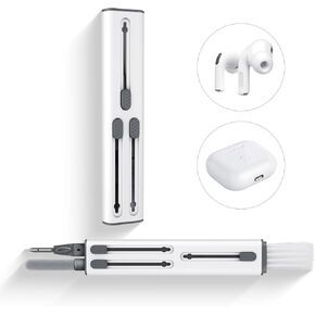 مجموعة تنظيف 4 في 1 متوافقة مع Airpods وAirpods Pro، قلم تنظيف متعدد الوظائف مع فرشاة ناعمة، أداة تنظيف مع إسفنجة متدفقة لحافظة سماعات الرأس والكمبيوتر والكاميرا والهاتف in Kuwait