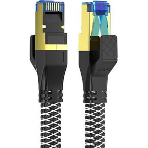 YSONG Cat 8 Ethernet Cable 50ft,High Speed 40Gbps,2000Mhz,26AWG,Gold Plated RJ45 Connector,for Outdoor&Indoor Weatherproof UV,for/PC/Modem/Router/Gaming,Faster Than Cat7/Cat6/Cat5
