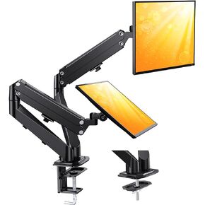 ايرجير حامل شاشة مزدوج، حامل شاشة مزدوج لشاشات 13-30 انش حتى 18.6 باوند، فيسا 75 × 75 ملم - 100 × 100 ملم، اذرع شاشة مزدوجة للمنزل والمكتب in Kuwait