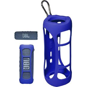 غطاء من السيليكون لمكبر صوت بلوتوث JBL Flip 6 المحمول من Alltravel، حل حماية كامل محمول، جلد مخصص مع مطابقة اللون والشكل (أسود) in Kuwait