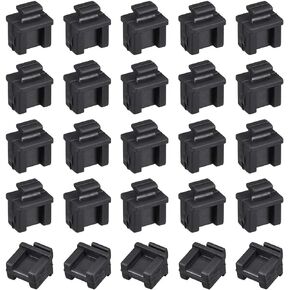 uxcell 20pcs SFP Silicone Protectors Cap Port Cover Anti Dust 14mmx12mmx17mm Black