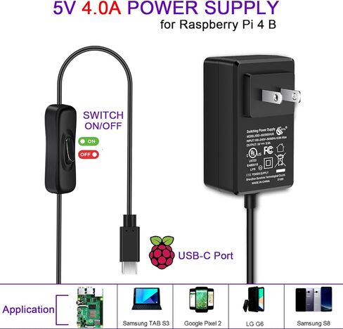 [20W 5V 4A] حافظة Raspberry Pi 4، iUniker 20W 5V 4A USB C Raspberry Pi 4 مزود طاقة مع مبدد حرارة 40 مم، مروحة تبريد 40 مم، بطاقة 32 جيجابايت، قارئ بطاقات، كابل Hdmi 4K لـ Pi 4 8 ​​جيجابايت/4 جيجابايت/2 جيجابايت in Kuwait