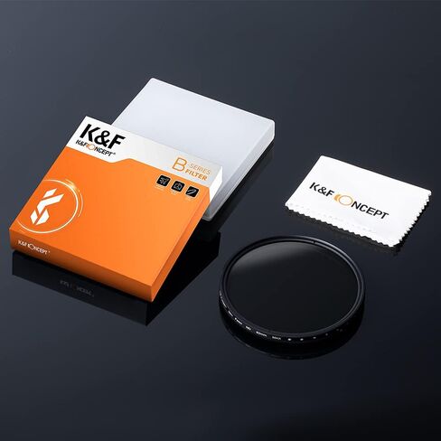 مفهوم K& فلتر ND Fader 77 ملم متغير الكثافة محايد قابل للتعديل ND2 إلى ND400 متوافق مع كاميرات كانون 6D 5D مارك II 5D مارك III، نيكون D610 D700 D800 D800 كاميرات DSLR + قطعة قماش لتنظيف العدسات in Kuwait