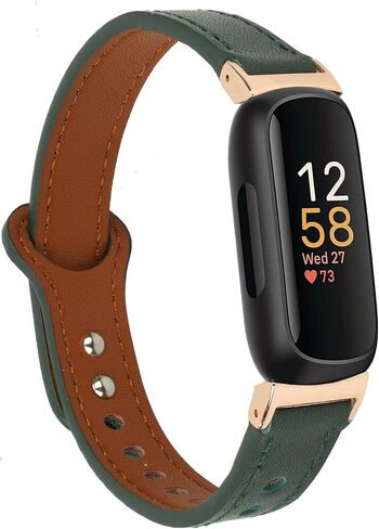 LAREDTREE Leather Bands Compatible with Fitbit Inspire 3 Wristbands for Women Men, Waterproof Strap Genuine Leather Replacement Wristband for Inspire 3 Smartwatch in Kuwait