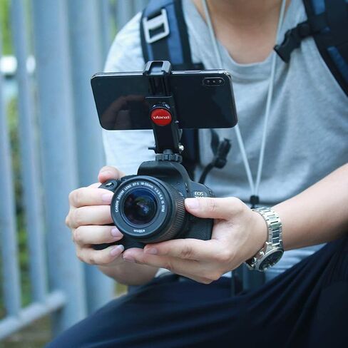 ULANZI ST-06 Camera Hot Shoe Phone Holder Flexible Phone Tripod Mount Adapter w Cold Shoe Mount for Microphone LED Light for DJI Ronin SC iPhone Samsung Canon Nikon DSLR Photography in Saudi Arabia