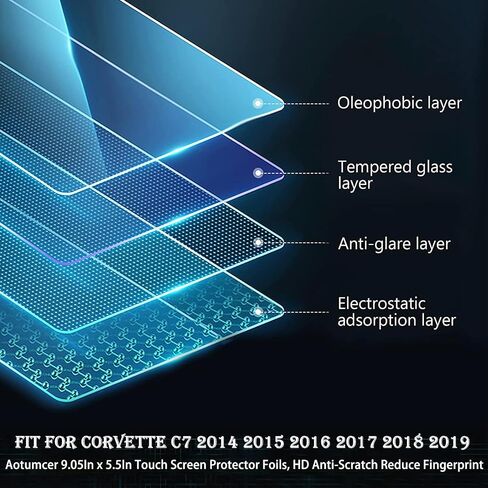 لرقائق حماية شاشة الملاحة Corvette C7 مقاس 9.05 بوصة × 5.5 بوصة، رقائق حماية شاشة تعمل باللمس، شاشة عرض المعلومات والترفيه، طبقة حماية نانو عالية الدقة مضادة للخدش تقلل من بصمة الإصبع (شاشة تعمل باللمس) in Kuwait