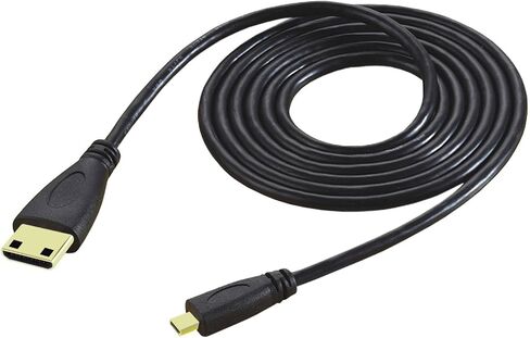 BronaGrand Micro HDMI Male Type D to Type C Mini HDMI Male Connector Adapter Cable Cord Black（2pcs） in Saudi Arabia