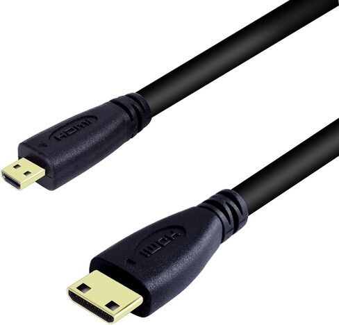 BronaGrand Micro HDMI Male Type D to Type C Mini HDMI Male Connector Adapter Cable Cord Black（2pcs） in Saudi Arabia