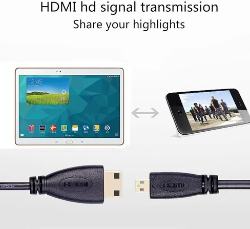 BronaGrand Micro HDMI Male Type D to Type C Mini HDMI Male Connector Adapter Cable Cord Black（2pcs） in Saudi Arabia