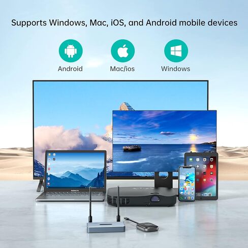 MT-VIKI Wireless HDMI Transmitter and Receiver, 100ft Full HD 1080p Extender HDMI Adapter, Support 2.4/5GHz for Ultra HD Streaming Video/Audio from Laptop,PC to HDTV/Projector in Saudi Arabia