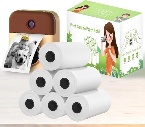ورق كاميرا 6 رولز لطباعة كيديزوم، ورق طباعة كاميرا 2.5 سم × 2.5 سم متوافق مع VTech Dragon/MiniBear/Touch ورق كاميرا طباعة ورق للكاميرا الفورية لمعظم الأطفال in Kuwait
