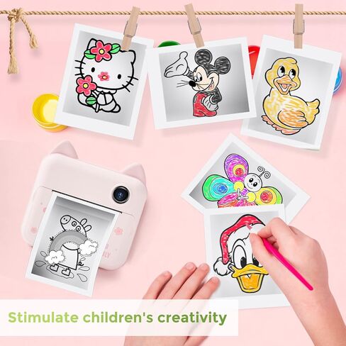 ورق كاميرا 6 رولز لطباعة كيديزوم، ورق طباعة كاميرا 2.5 سم × 2.5 سم متوافق مع VTech Dragon/MiniBear/Touch ورق كاميرا طباعة ورق للكاميرا الفورية لمعظم الأطفال in Kuwait