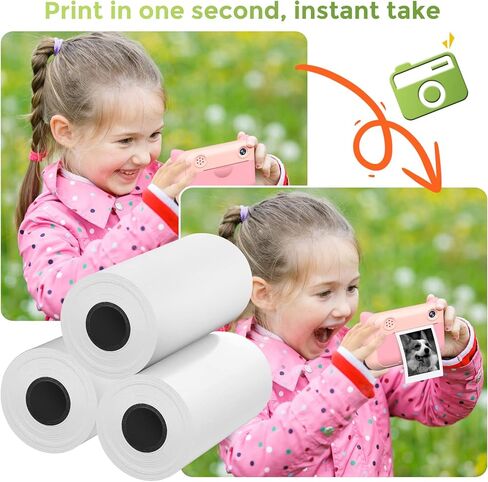 ورق كاميرا 6 رولز لطباعة كيديزوم، ورق طباعة كاميرا 2.5 سم × 2.5 سم متوافق مع VTech Dragon/MiniBear/Touch ورق كاميرا طباعة ورق للكاميرا الفورية لمعظم الأطفال in Kuwait
