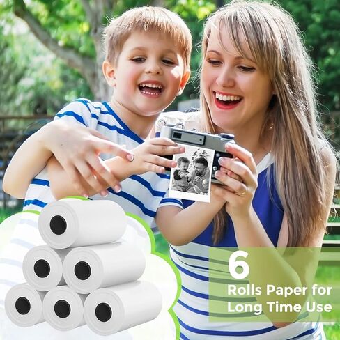 ورق كاميرا 6 رولز لطباعة كيديزوم، ورق طباعة كاميرا 2.5 سم × 2.5 سم متوافق مع VTech Dragon/MiniBear/Touch ورق كاميرا طباعة ورق للكاميرا الفورية لمعظم الأطفال in Kuwait