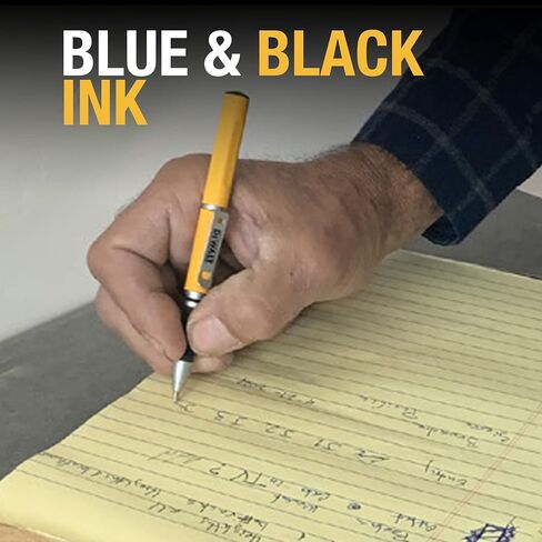 DEWALT 3-in-1 Stylus Pen — Pocket-Sized Stylus Pen for iPad, iPhone — Touch Screen Pen — Ballpoint Pen with Stylus Tip — Keypad-Friendly Mini Pen — Ink Cartridges Included in Saudi Arabia