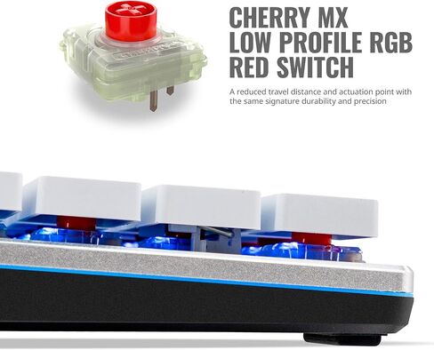 Cooler Master SK650 White Limited Edition Mechanical Keyboard with Cherry MX Low Profile RGB Switches in Brushed Aluminum Design, Full in Kuwait