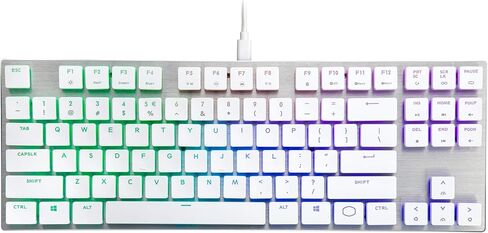 Cooler Master SK650 White Limited Edition Mechanical Keyboard with Cherry MX Low Profile RGB Switches in Brushed Aluminum Design, Full in Kuwait