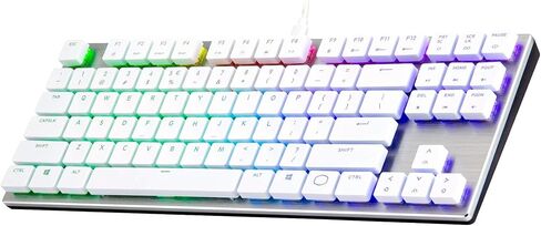Cooler Master SK650 White Limited Edition Mechanical Keyboard with Cherry MX Low Profile RGB Switches in Brushed Aluminum Design, Full in Kuwait