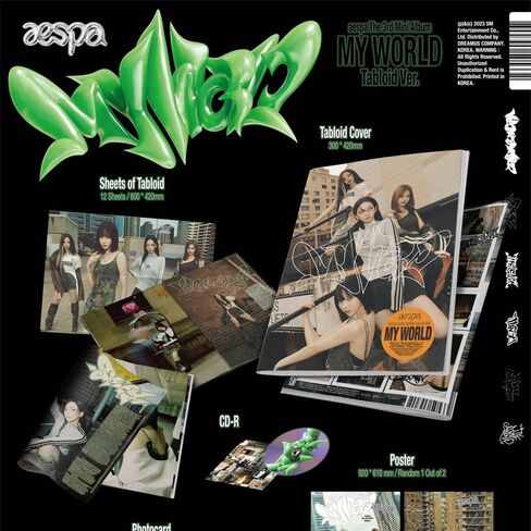 aespa - MY WORLD [Tabloid ver.] 3rd Mini Album+Folded Poster (+ 1 Folded Poster) in Saudi Arabia