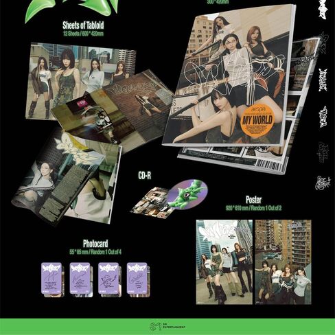 aespa - MY WORLD [Tabloid ver.] 3rd Mini Album+Folded Poster (+ 1 Folded Poster) in Saudi Arabia