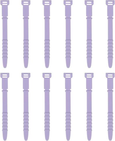 uxcell 12Pcs Silicone Cable Ties 6 Inch Reusable Wire Ties Elastic Cable Cord Organizer Straps for Cords Wire USB Charge Management Food Storage, Black in Kuwait
