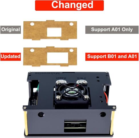 حافظة/علبة أكريليك من Makeronics (أسود) للوحة Jetson Nano B01,A02,2GB مع حقيبة الكاميرا | مروحة تبريد 5 فولت PWM | مفتاح التحكم في الطاقة وإعادة الضبط | تتضمن تعليمات التجميع in Kuwait