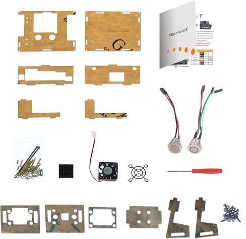 حافظة/علبة أكريليك من Makeronics (أسود) للوحة Jetson Nano B01,A02,2GB مع حقيبة الكاميرا | مروحة تبريد 5 فولت PWM | مفتاح التحكم في الطاقة وإعادة الضبط | تتضمن تعليمات التجميع in Kuwait