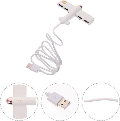 محور USB على شكل طائرة من Hemobllo - محور USB لطيف، شاحن محول خط تمديد الطائرة الهوائية للكمبيوتر المكتبي، ملحقات الكمبيوتر 1 قطعة USB Hut 4 منافذ (أزرق) in Saudi Arabia