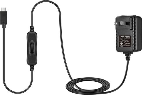 إمداد الطاقة متوافق مع Vilros Raspberry Pi 4 & 400 (USB-C) مع مفتاح تشغيل/إيقاف التشغيل in Saudi Arabia