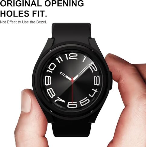 anotch [5+5] Pack for Samsung Galaxy Watch 6 Classic 47mm Screen protector Case, 5 Tempered Glass Screen Protector Film + 5 Hard PC Protective Bumper Case for Galaxy Watch 6 Classic 47mm Accessories in Kuwait