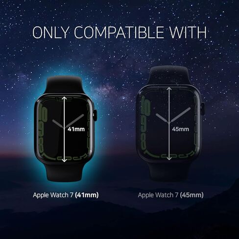 Whitestone Dome Glass 41mm Tempered Glass Screen Protector [Liquid Dispersion Tech] With Metal Case for Apple Watch 7& 8 (41mm) - Two Pack in Kuwait